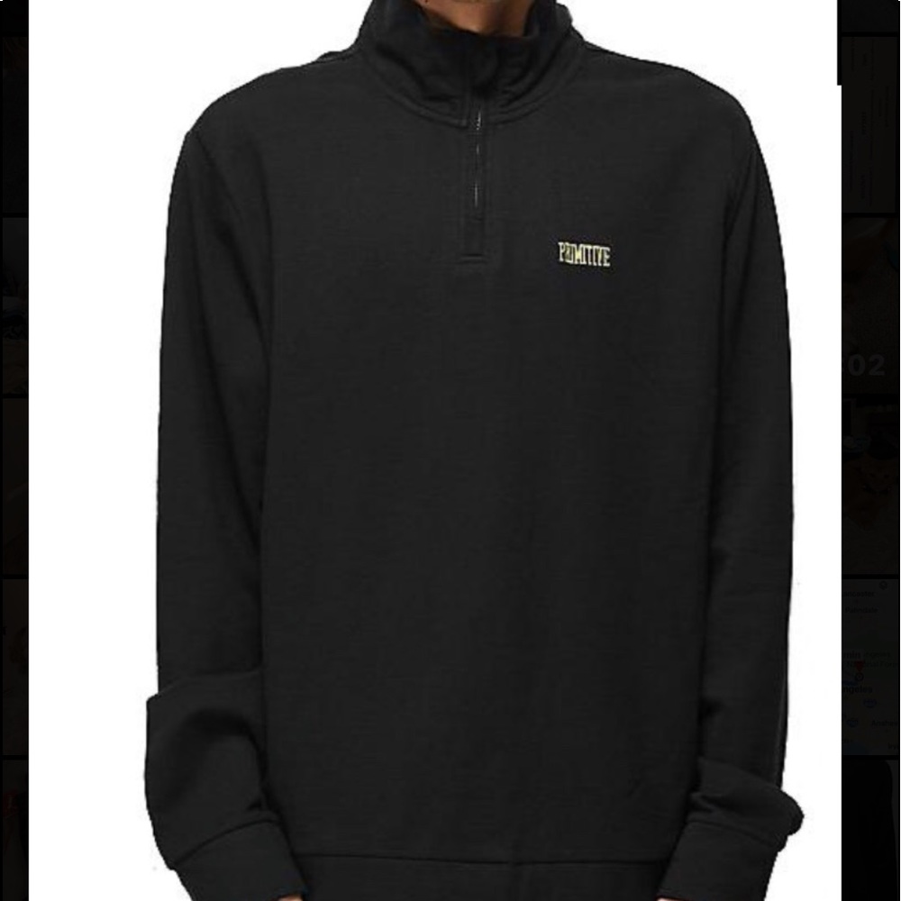 New Primitive Black Quarter Zip-Up